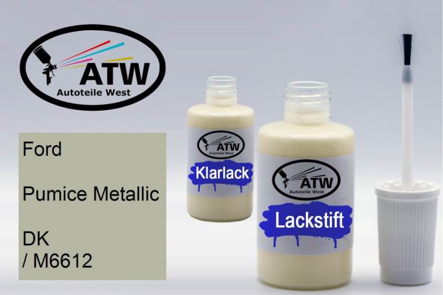 Ford, Pumice Metallic, DK / M6612: 20ml Lackstift + 20ml Klarlack - Set, von ATW Autoteile West.